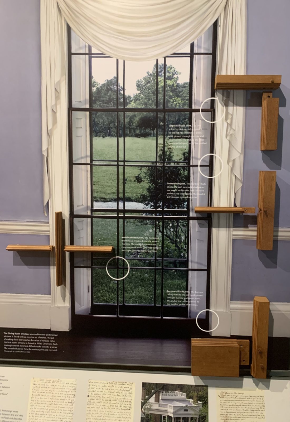 Example of mortise and tenon joinery on a window design