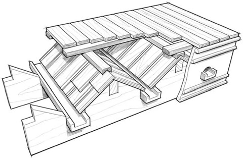 architectural drawing of a roof deck